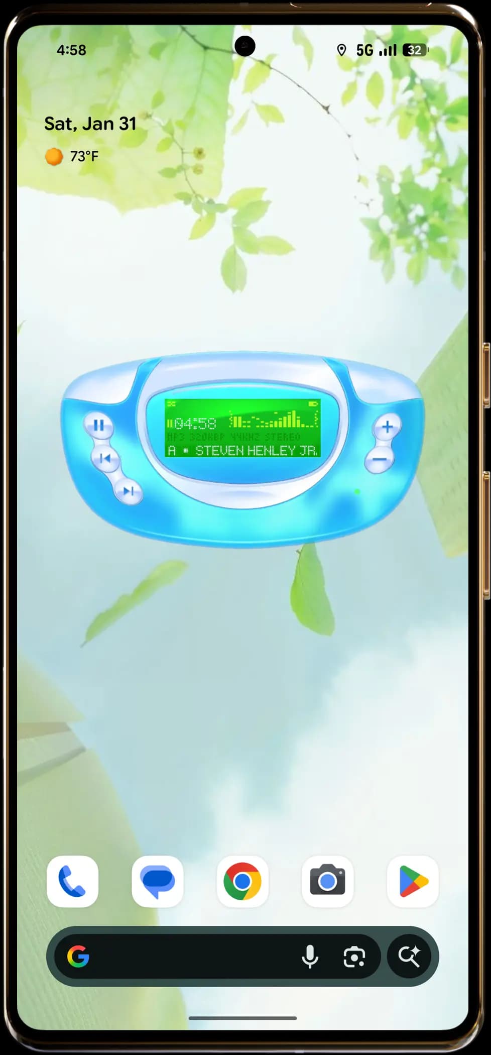 WidgetStack Aero Bubble widget on an Android home screen