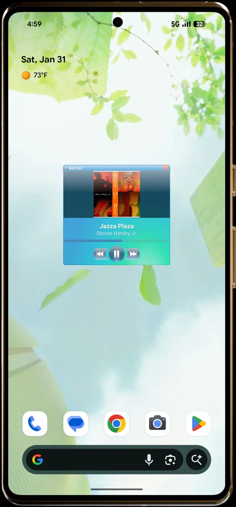 WidgetStack Aero Classic widget on an Android home screen