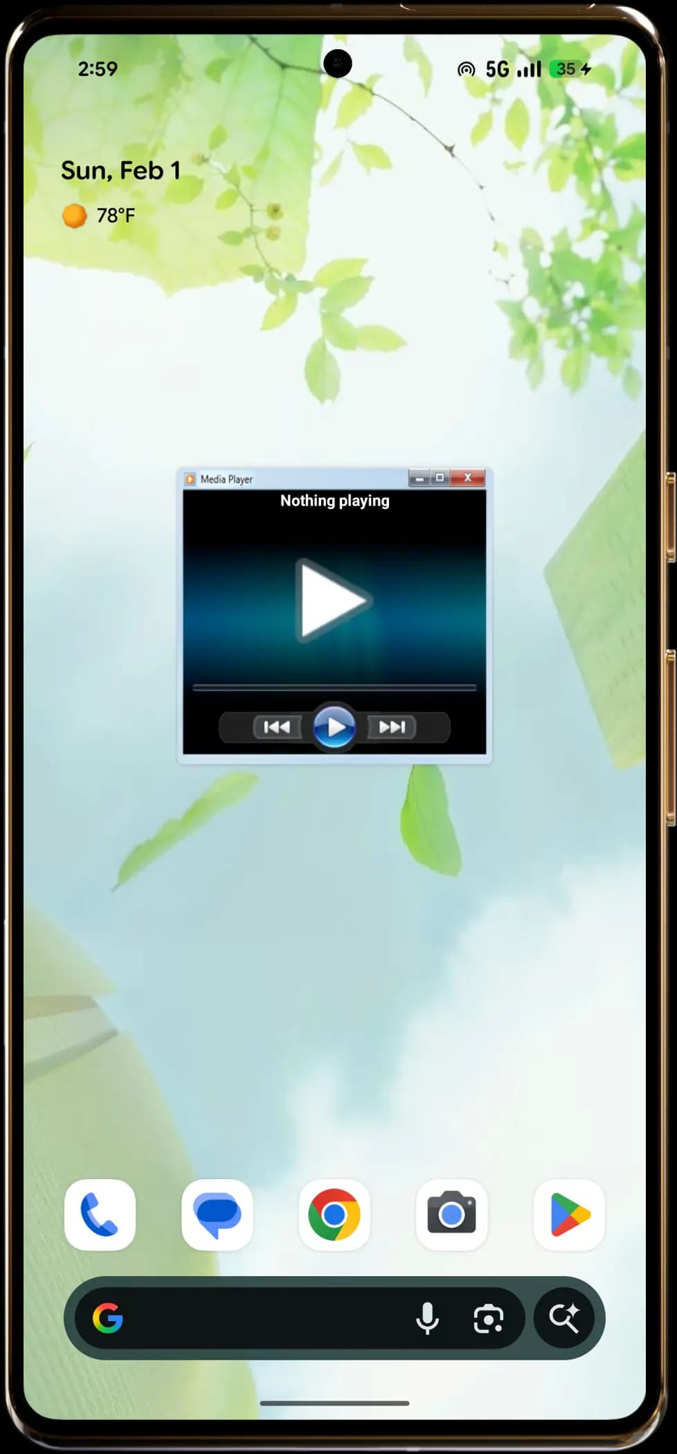 WidgetStack Aero Dark widget on an Android home screen